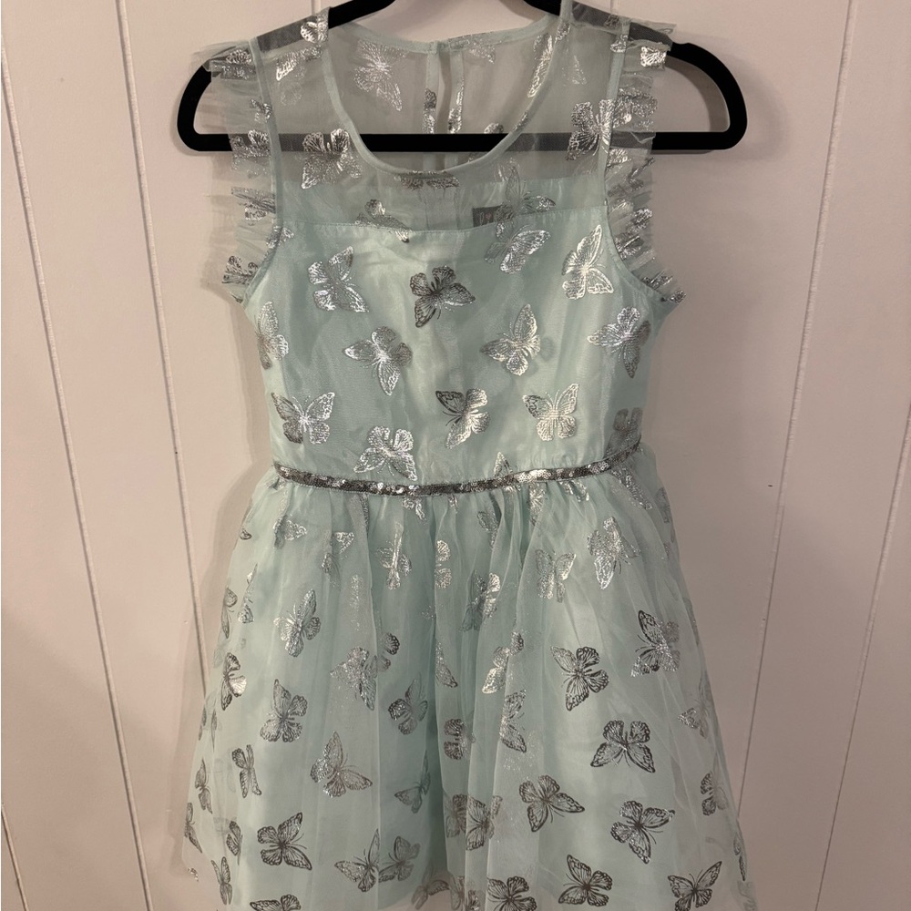 Silver Butterfly Kids Dress